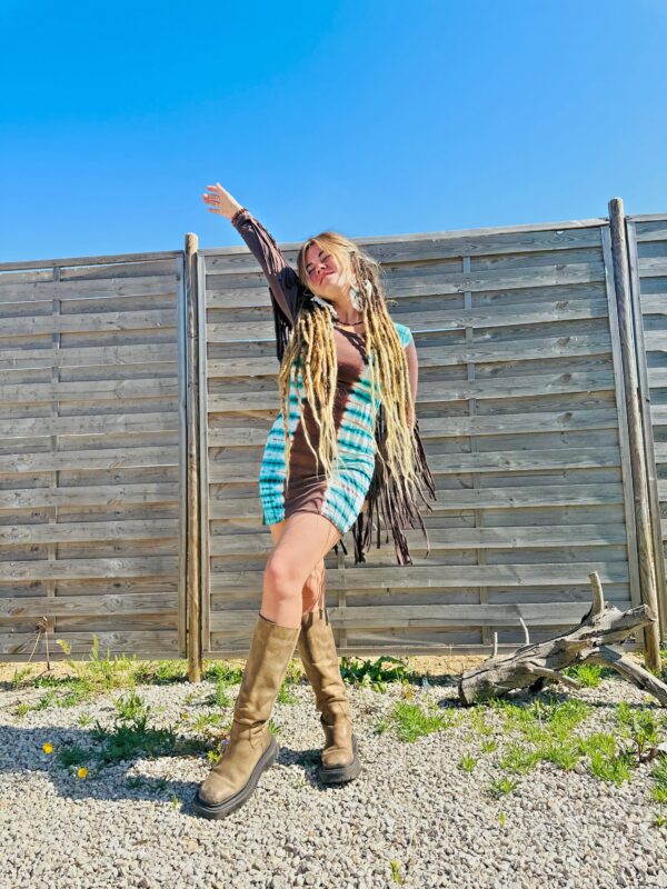 Vestido Tie Dye Flecos