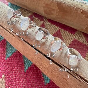 Anillo Piedra Luna Plata de Ley