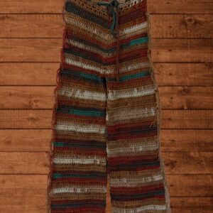 Pantalón Crochet Flecos Marrón