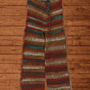 Pantalón Crochet Flecos Marrón