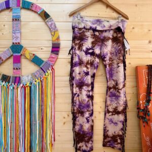 Leggins tie dye flecos morado