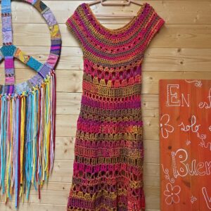 Vestido Crochet Rosa
