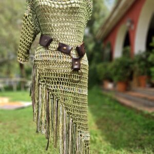Vestido Crochet Asimétrico Verde