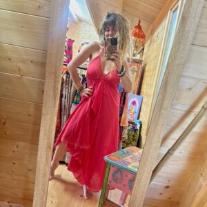 Vestido Coral Étnico