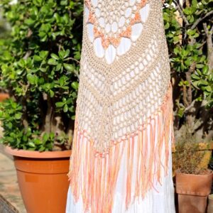 Chaleco Mandala Beige y Anaranjados