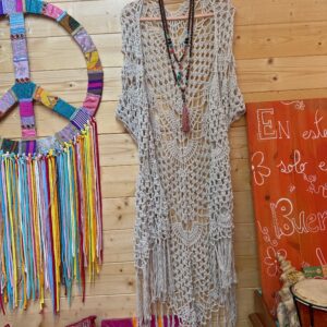 Kimono Crochet Blanco Piedra