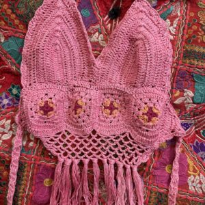 Top Crochet Rosa